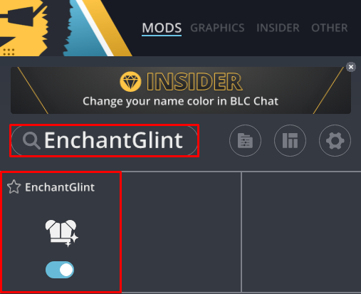 Enchant Glint Mod Badlion サポート