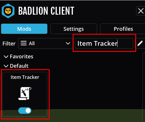 Item Tracker Mod – Badlion Support