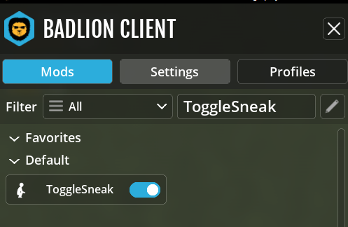 Togglesneak Mod Badlion Support