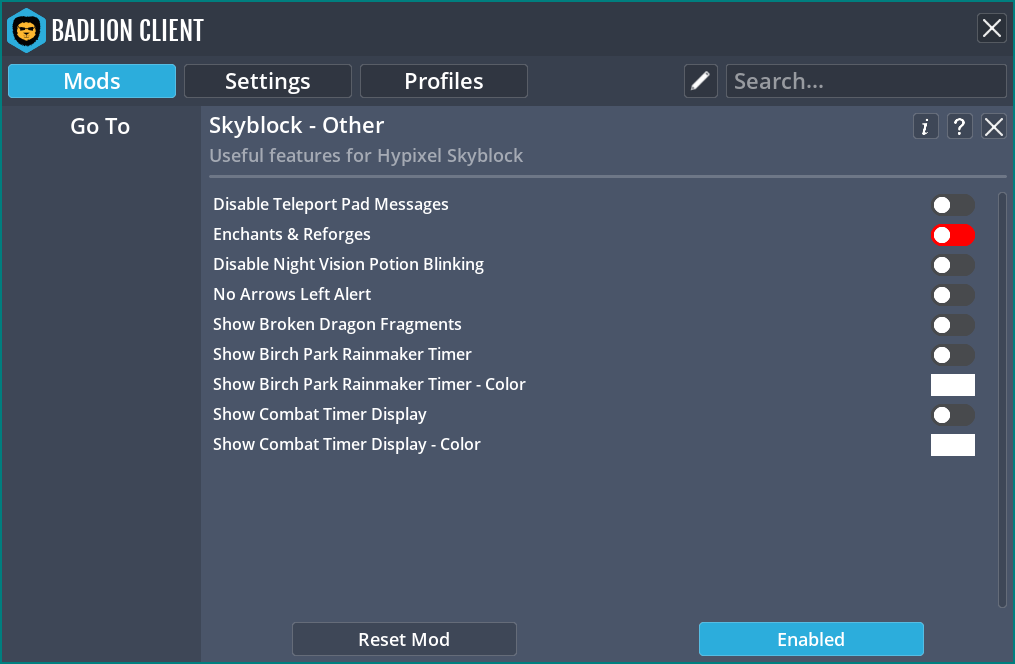 Skyblock Other Badlion Support